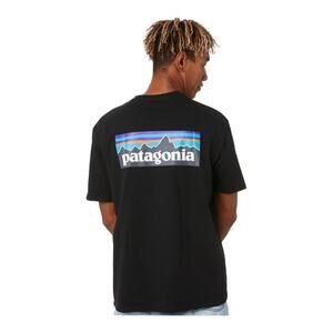 Patagonia Mens P6 Logo Responsibili Black Tee
